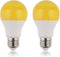 GREENIC 60 Watt Yellow Light Bulbs, 2-Pack, 120V E26 Base, A19 800Lm 2200k for Indoor Outdoor Bedroom Yard
