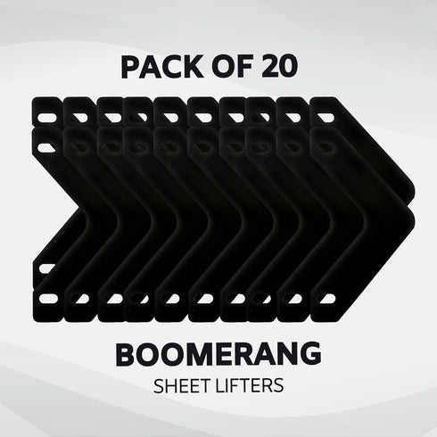 Boomerang Sheet Lifters, Durable Flat Triangle Shape, 11" x 6", Black, Protect Sheets from Tearing