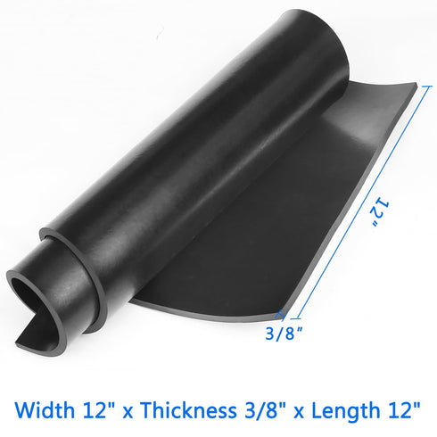 WochiTV Solid Rubber Sheets Strips, 12" Wide x 3/8" Thick x 12" Long Neoprene Rolls for DIY Gasket Material