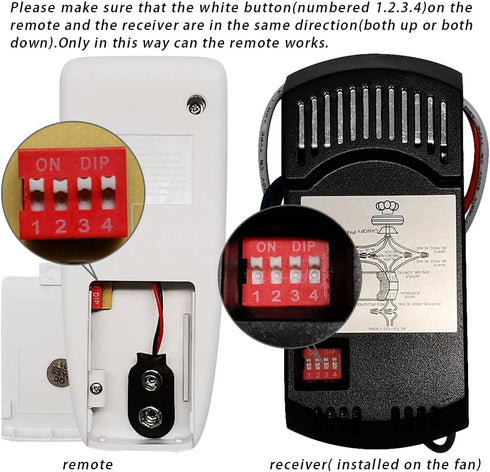 COREBAY 3-Speed, Dimmer, FAN-53T 2AAZPFAN-53T FAN-11T KUJCE9103 UC7030T Universal Ceiling Fan Remote Control Kit