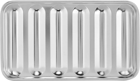 Purokise 6 Sausage Mould, Stainless Steel Sausage Mould with Lid Cavity Hot Dog Mold Baby Food Supplement Meat Sausage