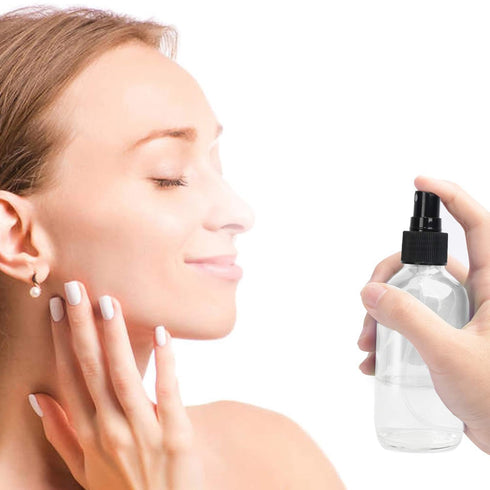STARSIDE 12 Pack 120 ml Clear Glass Spray Bottles with Fine Mist Sprayer & Dust Cap for Essential Oils