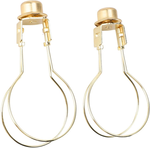 Bulb Bulb 2pcs Clip On Lampshade Holder, Clip Adapter Metal Firm Fixing with Finial Top for Floor Lamp (Golden)