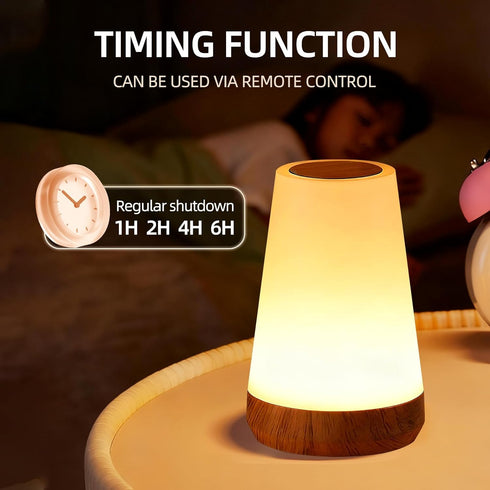 ZWOTNDT Dimmable 13 5 Night Light, Touch Lamp and Remote Control, RGB Colors & Brightness, Rechargeable Bedside Table