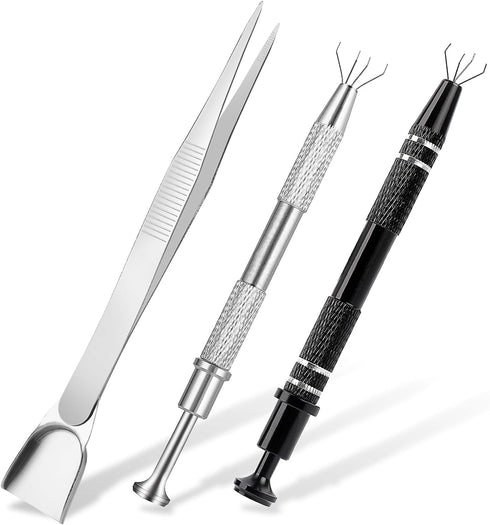 3Pcs Grabber Tool Holder Set Jeweler's Pick Up Sprinkle Pen with Prongs for Tiny Objects