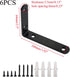 6 Reinforcement,64 100mm /2.5"*3.93" Woogim PCS L Shape Wall Shelf Brackets,Shelf Support Corner Bracket for Wooden