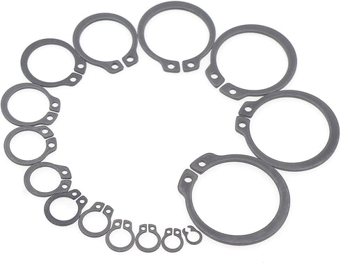 290PCS External Retaining Ring C-Clips Assortment Kit in Black Alloy Steel