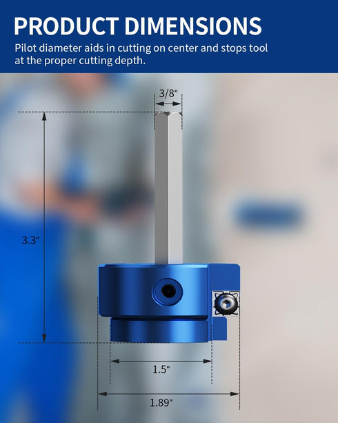 PVC Pipe Reamer 1-1/2'', Plastic Pipe Fitting Tool for Standard 1/2" Drill, Cleans Solvent Cement Residue