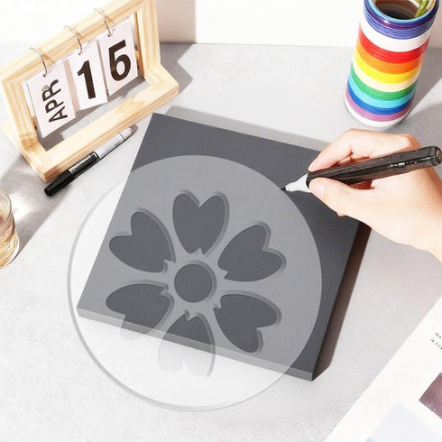 7.08 7.08 inch Flower Router Template Round Acrylic Router Template for Woodworking Drawing Inlay Templates for Wood