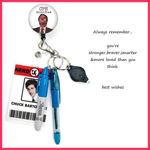Retractable Nurse Badge Reels with Alligator Clip, Name ID Card Holder Reel - The Office