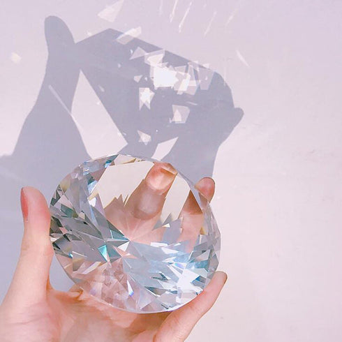 LONGWIN 80mm Crystal Diamond Paperweight Jewels, Wedding Decorations, Clear