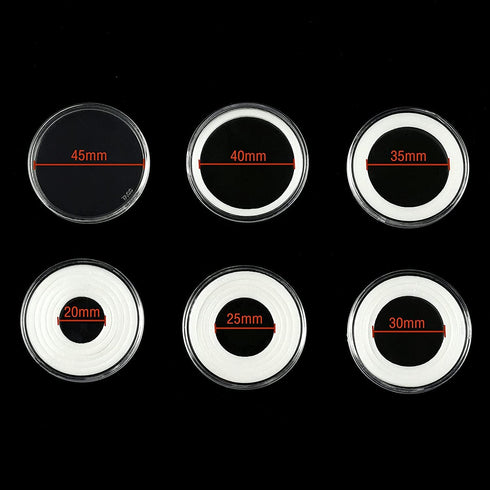 Ettonsun 30 Pieces 45mm Coin Capsules, Coin Holders for Collectors, Plastic Storage Container for Coin Collection