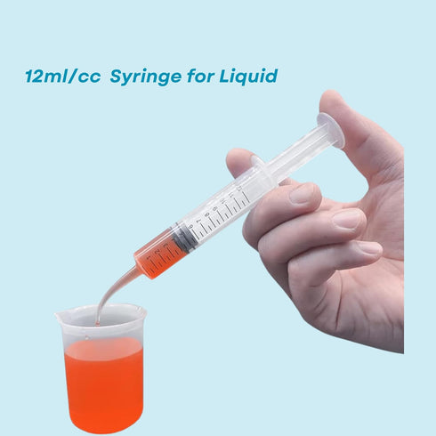 5PCS 12ml/cc Dental Irrigation Syringe, Curved Tip for Wisdom Teeth Cleaning and Small Pet Feeding