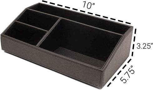 Castle Armory Leatherette Desk Organizer Caddy, All-in-one Clutter Organizer for Office, Home, Personal Supplies