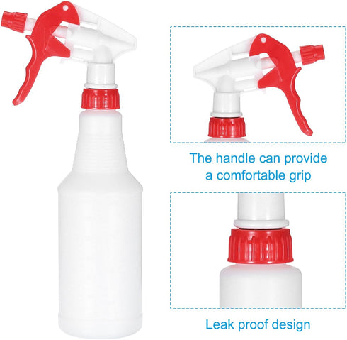 PATIKIL 500ml Plastic Spray Bottles, 4pcs Adjustable Nozzle Refillable Leak Proof Empty Water Mist Sprayer for Cleaning