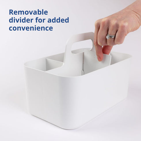 BLUE GINKGO Stackable Plastic Caddy Organizer with Handle - Multipurpose Desk, Makeup, Dorm, Classroom Art Organizers