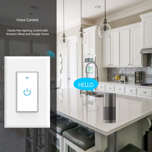 Smart Light Switch, WiFi Switch Touch Wall Switch 1 Gang, Compatible with Alexa Google Home by Lesim