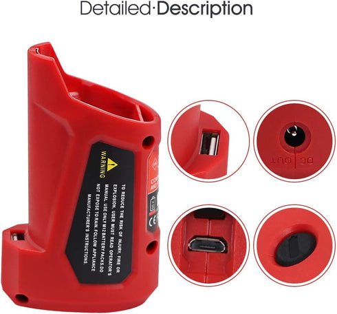 DSANKE USB Power Source for Milwaukee M12 - 48-59-1201 49-24-2310 USB Charging Adapter 10.8V/12V Heated Jacket Power