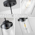 Modern Black Farmhouse Clear Glass Cylinder Pendant Light Fixture,Ceiling Hanging Metal Industrial Mini Pendant