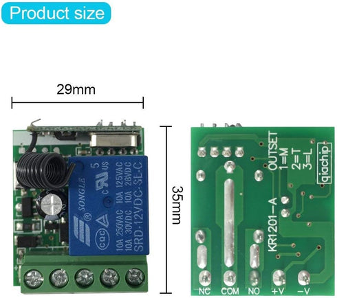 QIACHIP 433Mhz 12V 1CH (2 2 1 1CH) Universal Wireless Remote Control Switch DC Relay Receiver Module RF Transmitter