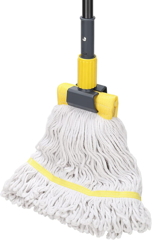 KeFanta Heavy Duty Commercial Mop with Long Handle, 60" Looped-End String Wet Cotton Mops for Floor Cleaning