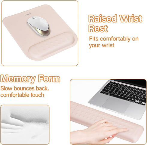 Set, Set, MOSISO Computer Keyboard Stand&Wrist Rest Support for Keyboard &Mouse Pad Ergonomic Massage Wrist Rest Easy