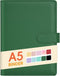 Sooez A5 Notebook Photocard Binder, 6 Budget Binder Ring Planner with Stylish Design, Dark Green