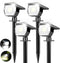 Peasur 4 Pack Solar Spot Lights - Outdoor Waterproof 2-in-1 Auto On/Off