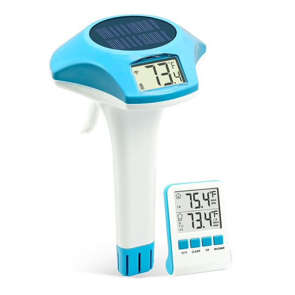 Circrane Solar Pool Thermometer, Wireless Floating Digital Thermometer, IPX8 Water Proof, Solar Powered