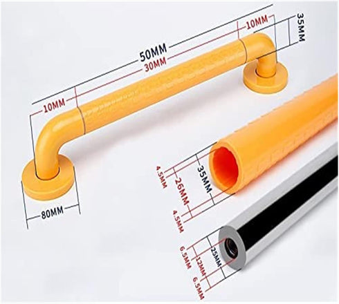 ALDEPO 40cm-Orange) Grab Bars New Stainless Steel Handrail Stair Railing Bathroom Safety Elderly Disabled Non-Slip