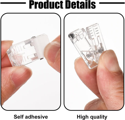 Self Adhesive Clips, 100PCS Plastic Tapestry Wall Hanging Clips for Office Home Decorations
