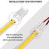 COB LED Strip to Wire Connector, 20 Pieces Waterproof Adapter Connectors for Solderless LED Light Strip (2 Pin, 8 mm)