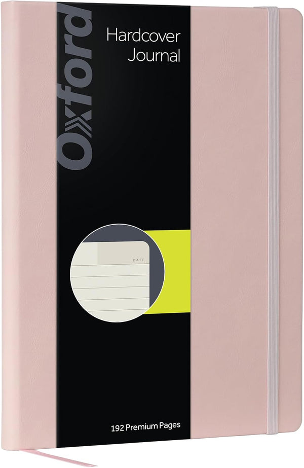 Oxford Journal, Classic Notebook for School or Office, 192 Pages, Lined Writing Notebook, 7.5" x 9.5", Hardcover, Blush