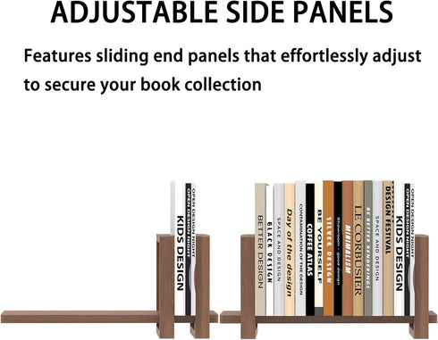 YUELGUANG Adjustable Desktop Bookshelf Wooden Desk Book Holder Organizer Tabletop Bookshelf Mini Book Shelf Magazine