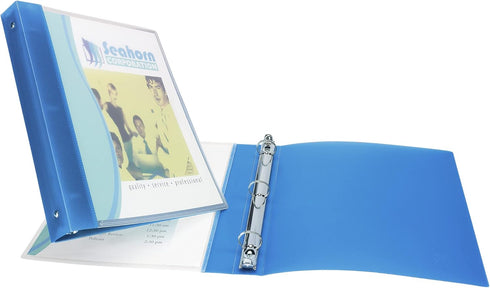 Avery Flexible View 3 Ring Binder, 1/2 Inch Round Rings, 3 Blue Binders (17670)