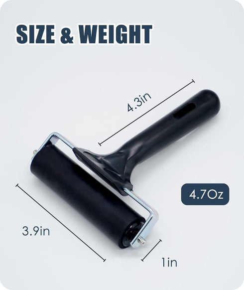 Rubber Brayer Roller for Boat Flooring Tools, Tape Roller for Decking Installation, 4 inch, 1PCS