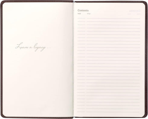 Classic Leather Notebook Journal, Softcover, Cacao Brown, Large (5.4" x 8.5"), 234 Ruled Pages