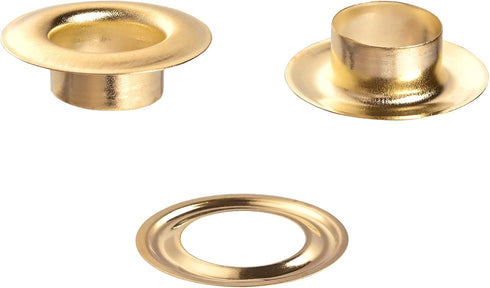KING PIECES 2000pcs Gold Grommets, 3/8 Inch (10mm) Washers and Grommets Kit for Grommet Tool, Metal Grommets Eyelets