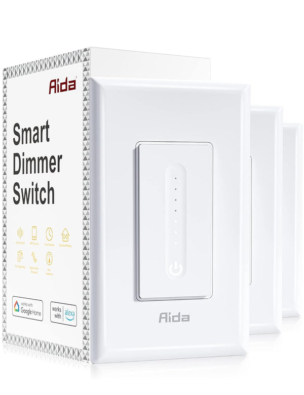 AIDA Smart Dimmer Light Switch, Single Pole Dimmer Switch Works with Alexa