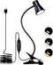Clip Desk Lamp, USB Reading Light with Flexible Neck, 3 Color Temperature Options, 10 Dimmable Brightness Levels for