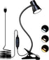 Clip Desk Lamp, USB Reading Light with Flexible Neck, 3 Color Temperature Options, 10 Dimmable Brightness Levels for