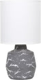 Simple Designs LT1171-GRY 13.78" Chic Glow Marble Inspired Ceramic Table Lamp with
