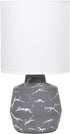 Simple Designs LT1171-GRY 13.78" Chic Glow Marble Inspired Ceramic Table Lamp with