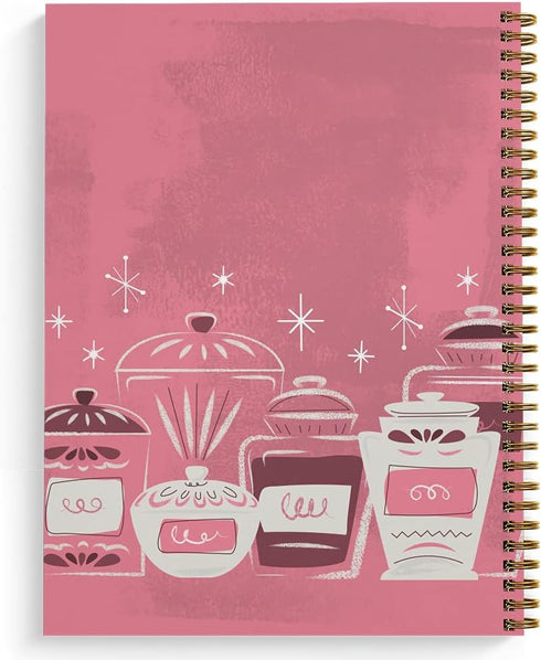 Softcover Lick The Spoon 8.5" x 11" Recipe Spiral Notebook/Journal, 120 Recipe Pages, Durable Gloss Laminated Cover, Gold Wire-o Spiral. Made in the USA
