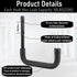 Whrsinlor 8 Pack 9.8Inch Ladder Hooks Garage Storage Utility Hook Heavy Duty Wall Mounted Storage Organizer Hanging