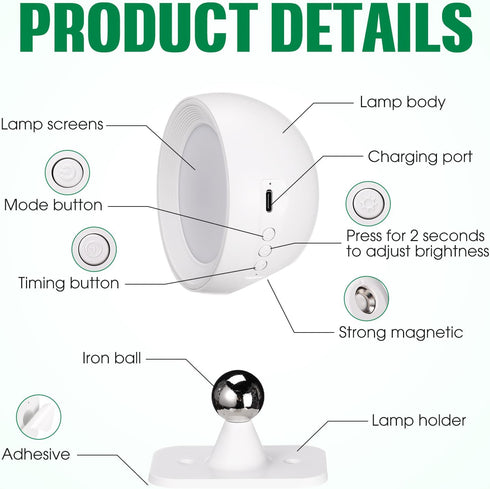 1 4 360 Rossesay Piece LED Wall Lights with Remote, Wall Sconces Lamp Rechargeable Battery Operated Bed Light