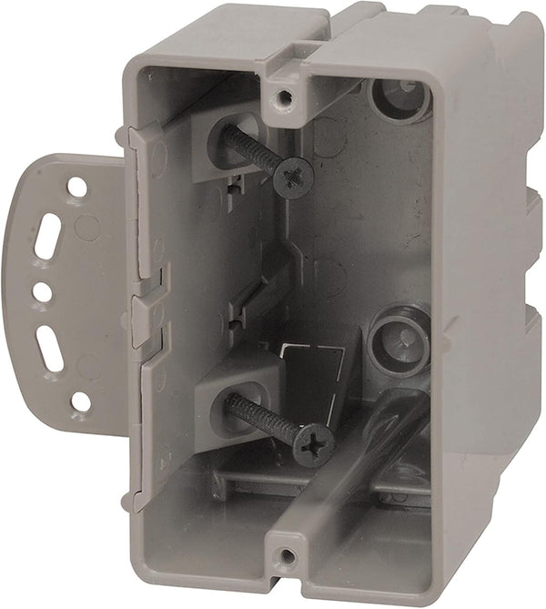 Southwire MSBMMT1G Adjustable Depth 1-Gang Multi-Mount Electrical Box, Heavy Duty, Gray