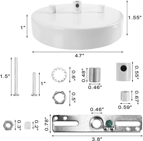 4.7 Inches Sangle Sopffy Pendant Light Canopy Kit, Ceiling Lighting Canopy Kit with All Mounting Hardware Modern