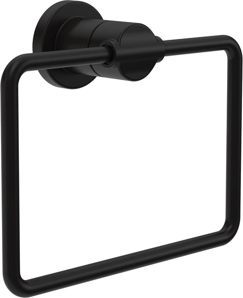 DELTA FAUCET NIC46-MB Nicoli Wall Mount Square Closed Towel Ring in Matte Black - Bath Hardware Accessory