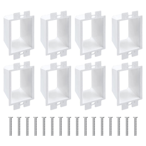 8pcs BE1-2 Electrical Outlet Box Extenders, 1 Gang Extension with 16pcs Screws for Power Switch Receptacles